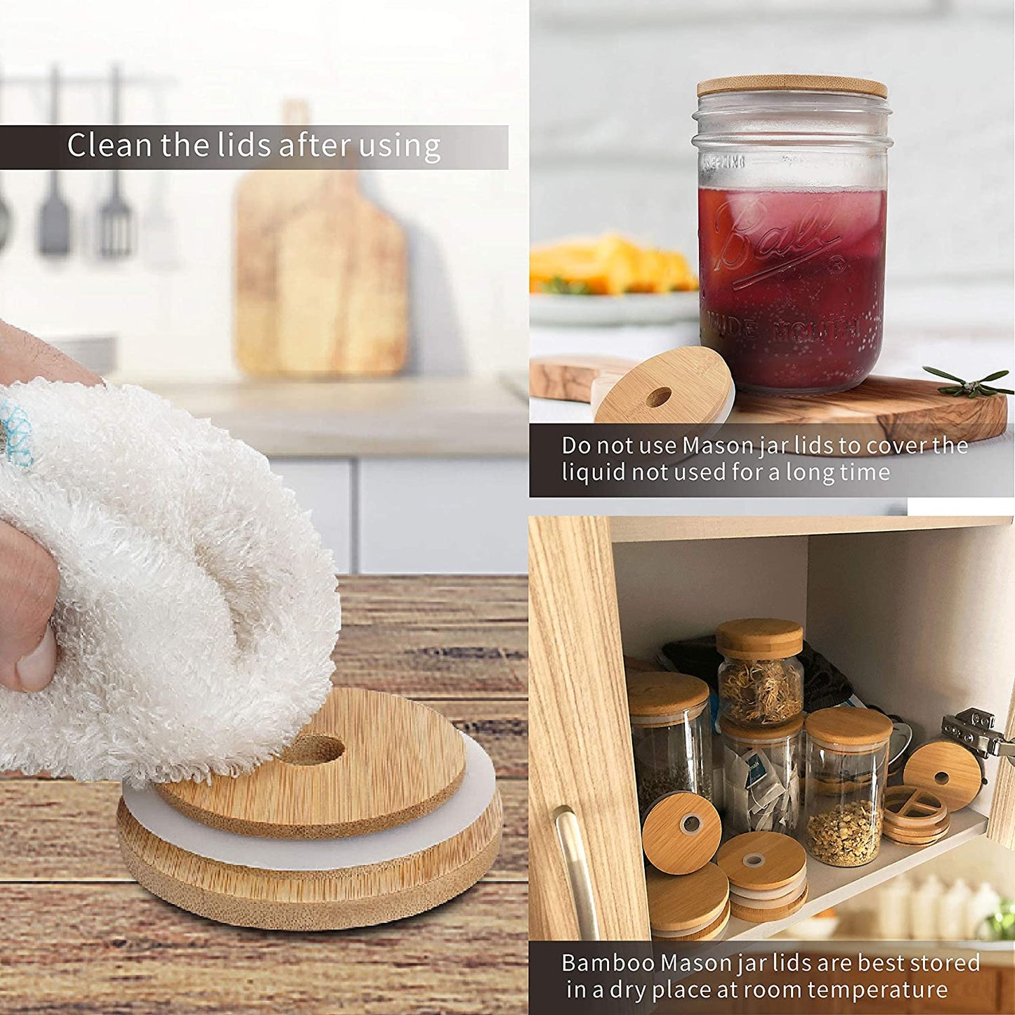 Mason Jar Lids w/ 2 Reusable Stainless Steel Straw