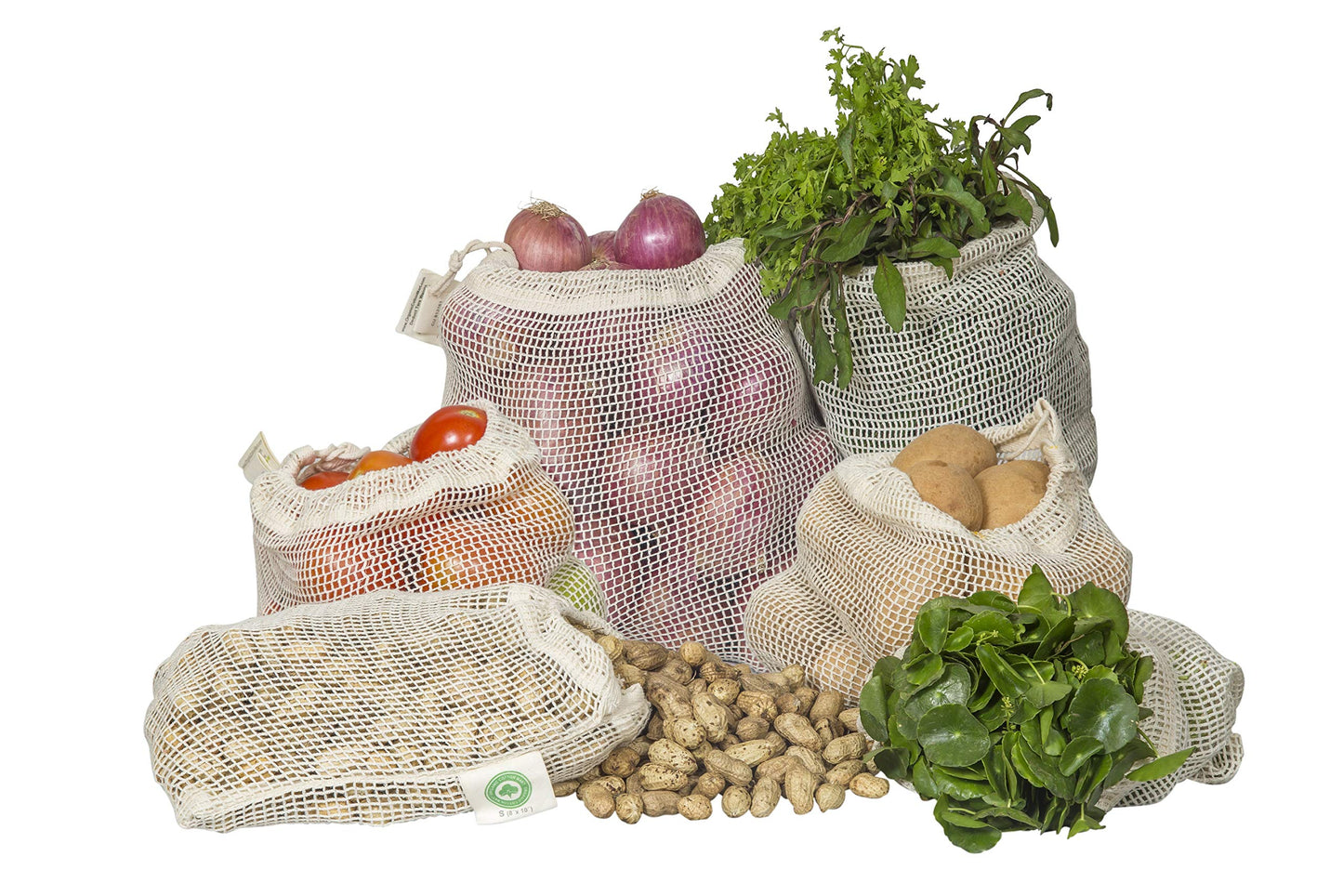 Reusable Produce Bags Cotton Mesh - 9 Pack