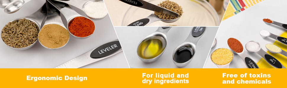 Measuring Cups & Magnetic Spoons Set - 13 PCS