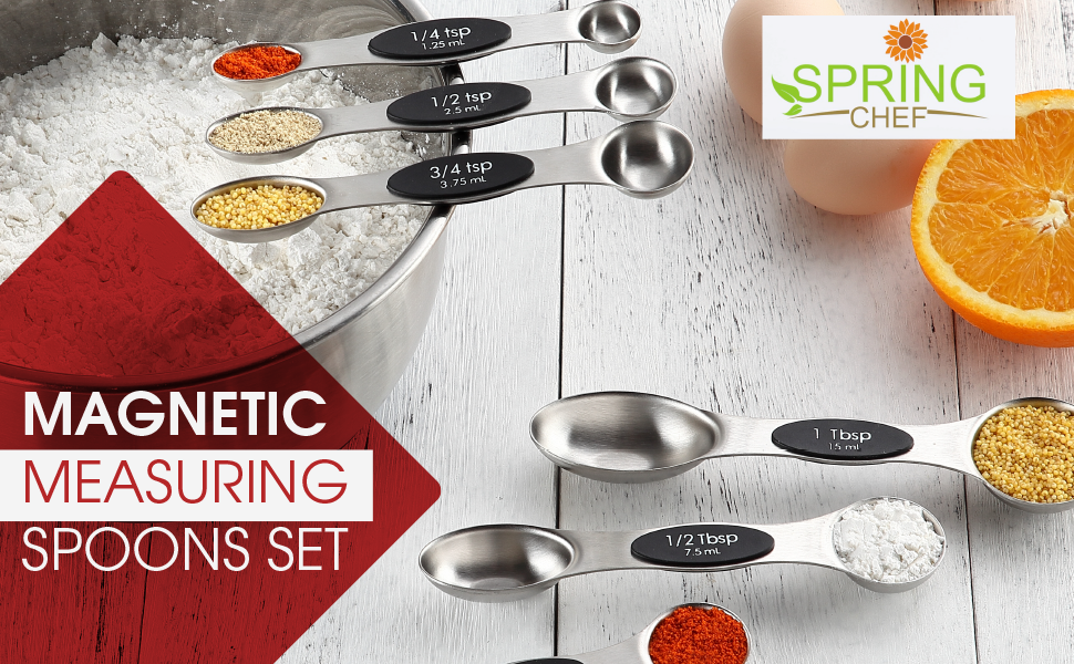 Magnetic Measuring Spoons Set Dual Sided Set of 8