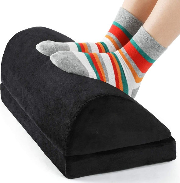 Foot Rest w/ Adjustable Heights Ergonomic Washable Cover Non-Slip