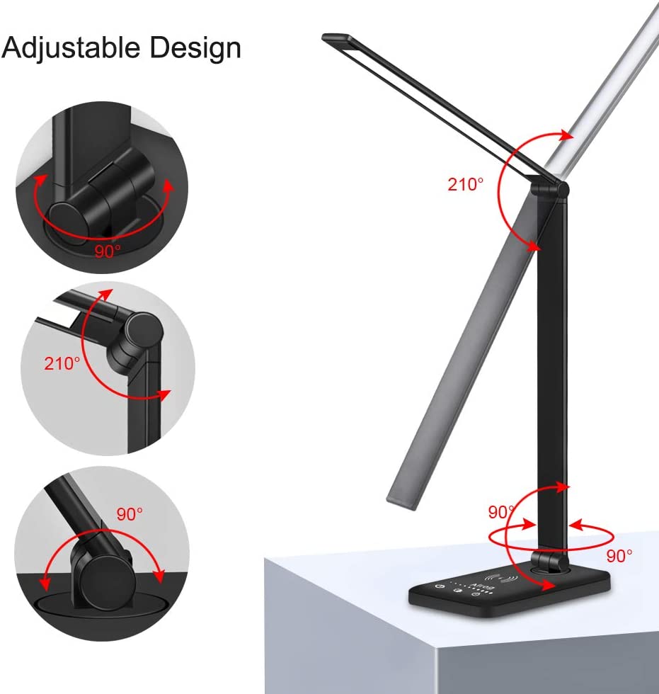 LED Desk Lamp w/ 10W Fast Wireless Charger