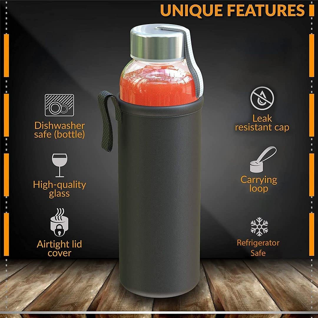 Reusable Juicing Bottle w/ Protective Sleeve & Leak Proof 6pcs