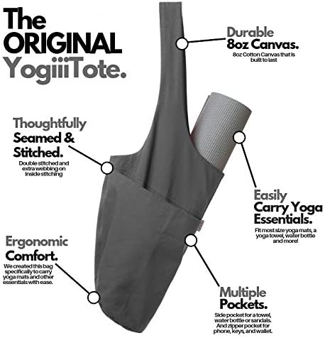 Yoga Mat Tote Sling Carrier with Large Side Pocket & Zipper Pocket
