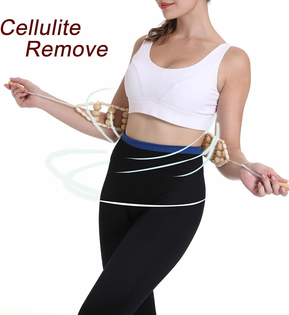 Roller Rope Back Massager Wood Therapy Cellulite Tools
