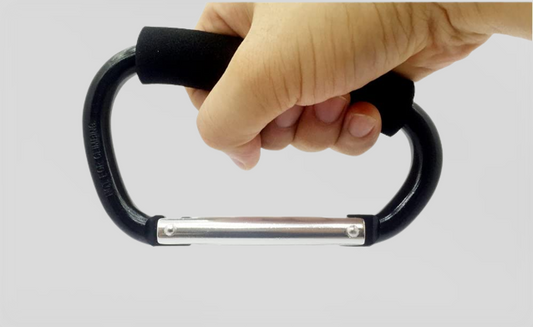 Grocery Bag Holder Snap Hook Set w/ Soft Foam Grip - 2 Pack
