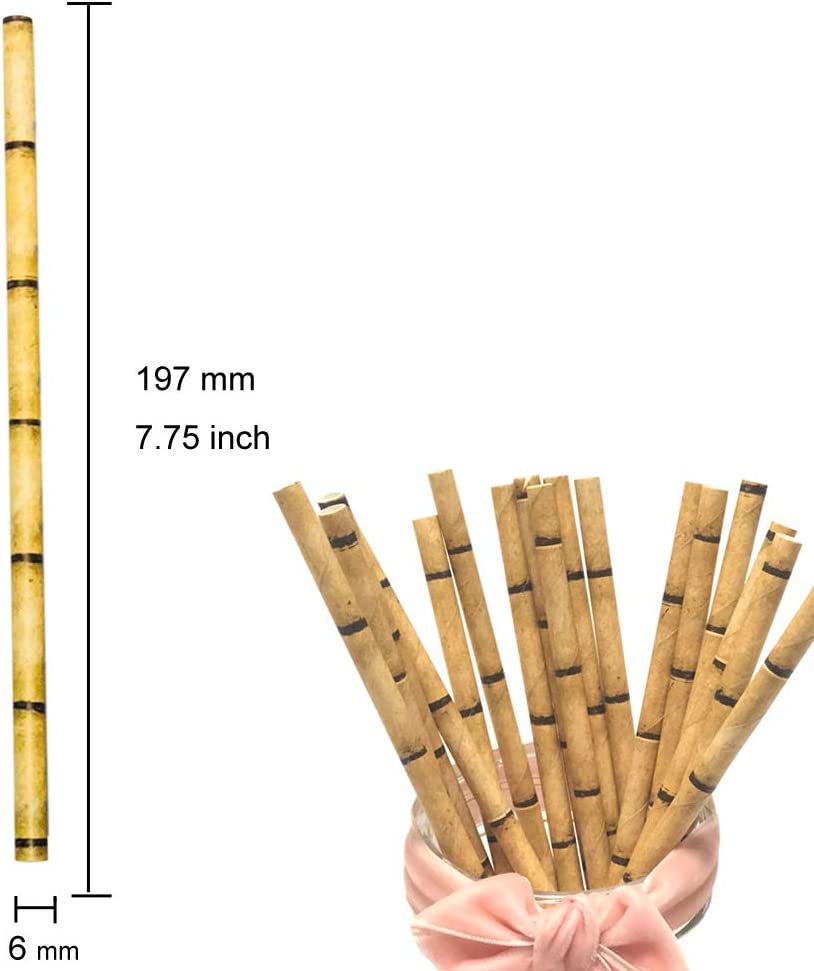 Yellow Bamboo Organic Drinking Paper Straws 100ct.