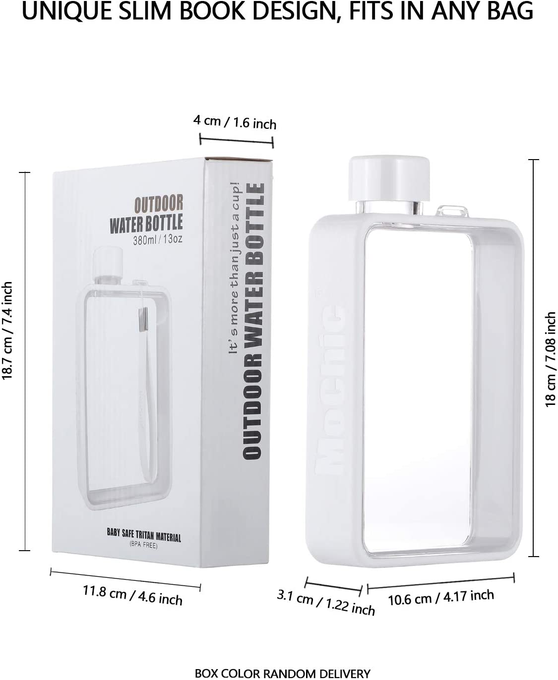 Portable Water Bottle Mug Travel Flask BPA Free 13oz