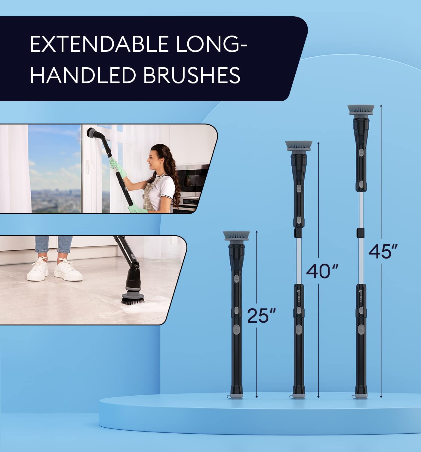 Cordless Electric Spin Powerful Scrubber 360 Rotating Brush For Cleaning Tile Floor Shower Tub