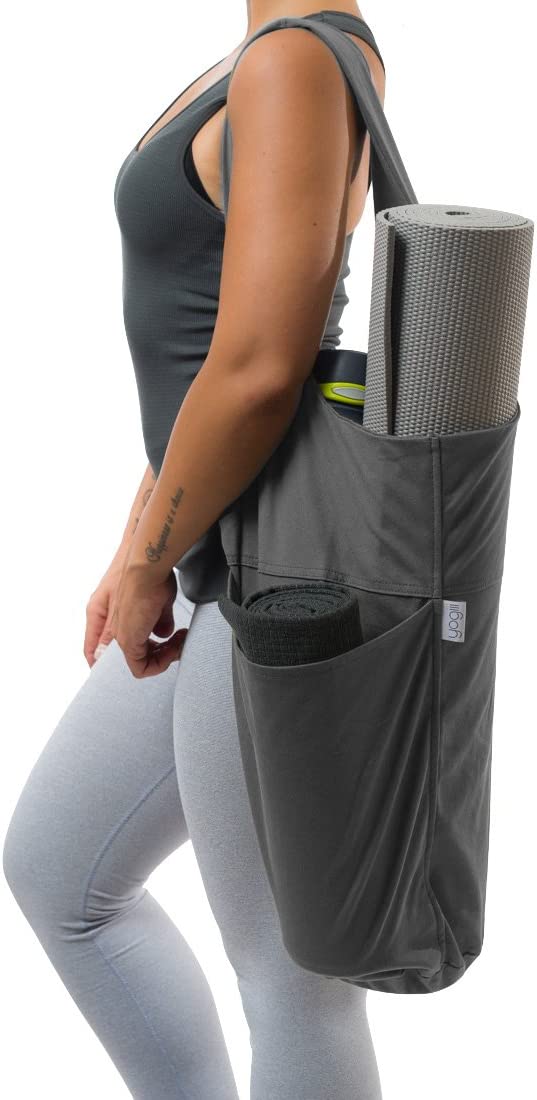 Yoga Mat Tote Sling Carrier with Large Side Pocket & Zipper Pocket