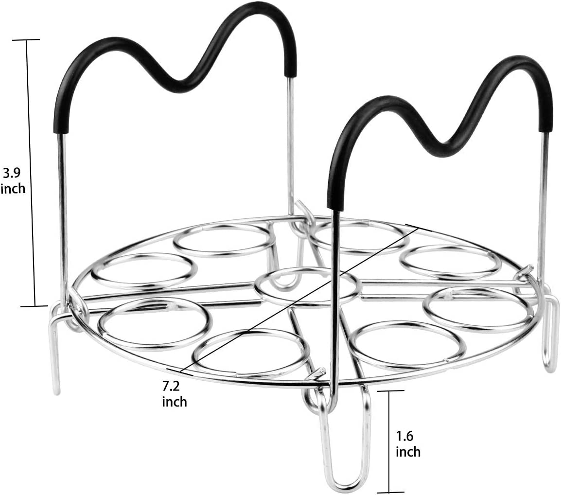 Egg Steamer Rack Trivet w/ Heat Resistant Handles for Instant Pot