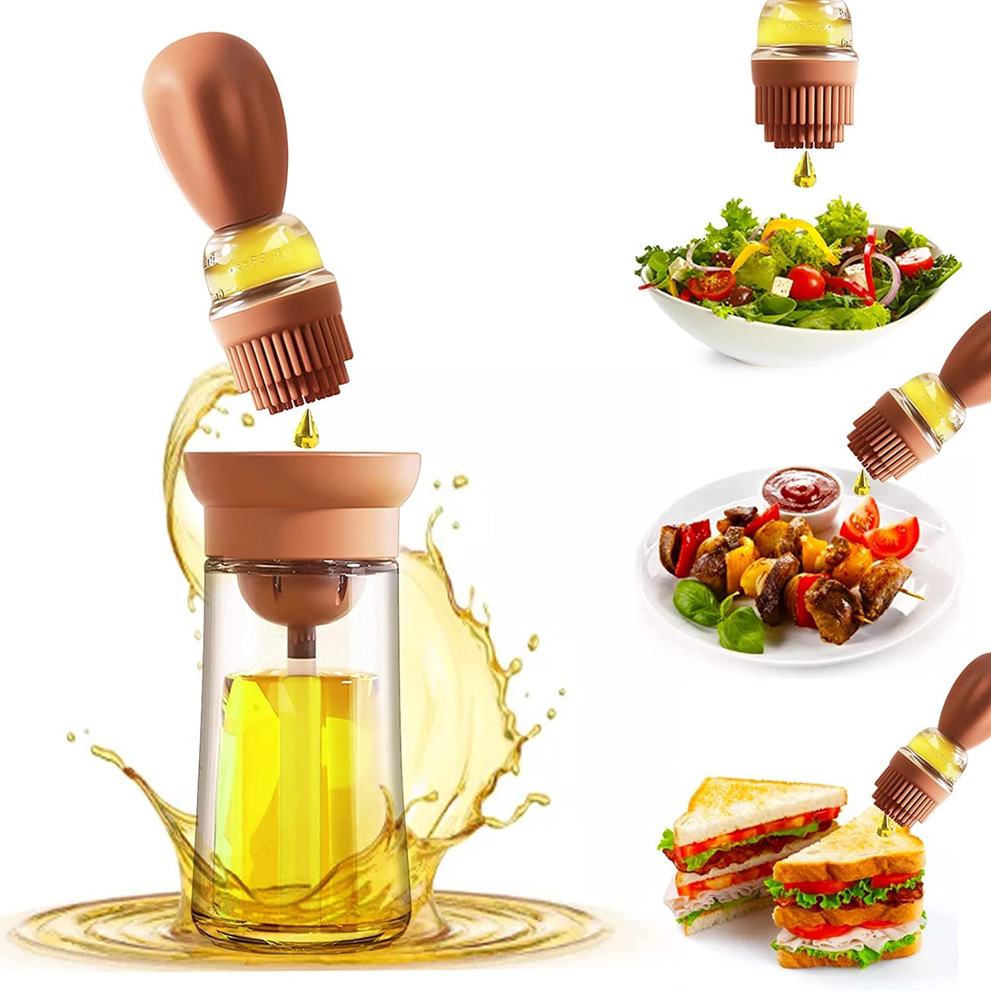 Dropship Oil Dispenser Bottle 2 In 1 Cooking Glass Olive Oil Dispenser  Silicone Dropper With Silicone Brush Dropper Measuring Container to Sell  Online at a Lower Price