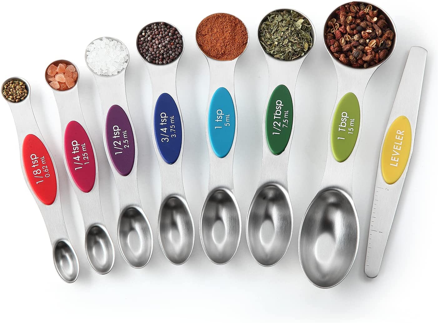 Magnetic Measuring Spoons Set Dual Sided Set of 8