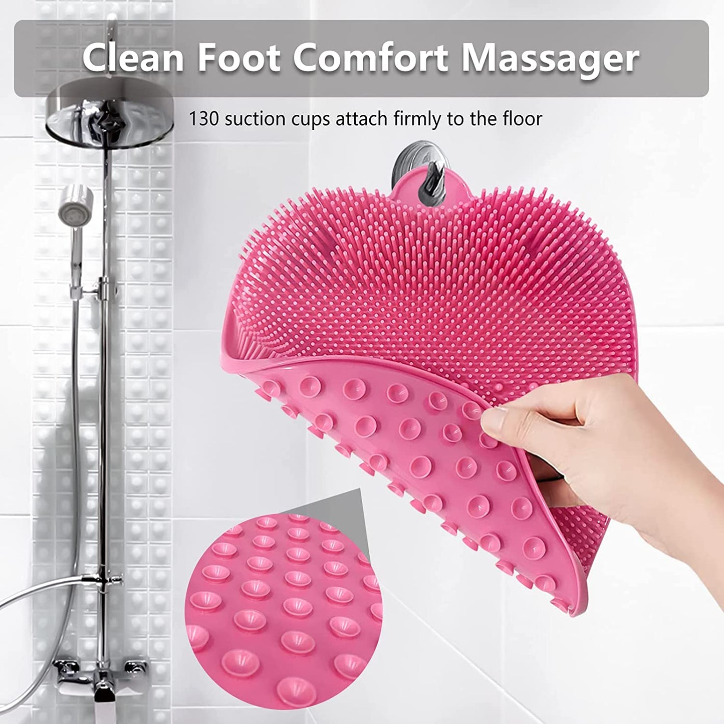 Foot Scrubber Mat w/ Non-Slip Suction Cups