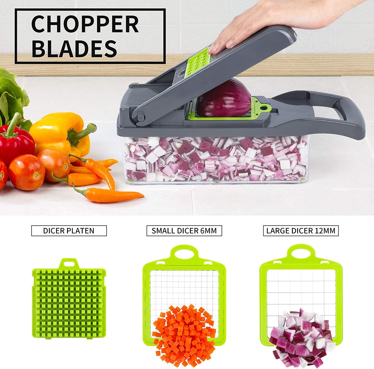 10-in-1 Vegetable Cutter For Kitchen Vegetable Spiralizer & Veggie Slicer Dicing Machine