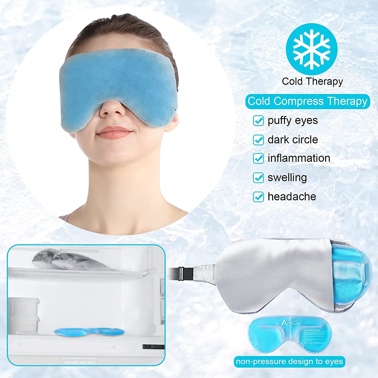 Sleep Eye Mask Compress Moist Heat & Cold Therapy