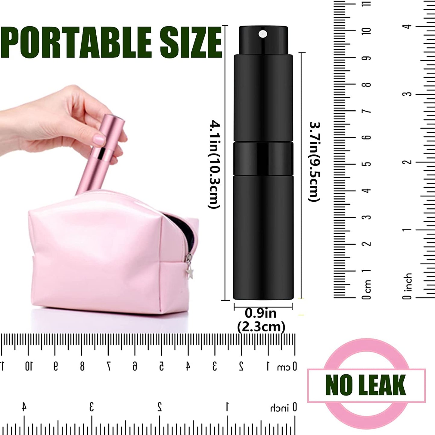 Portable Mini Perfume Atomizer Bottles 8ml 2 PCS w/ 3 Refillable Tools
