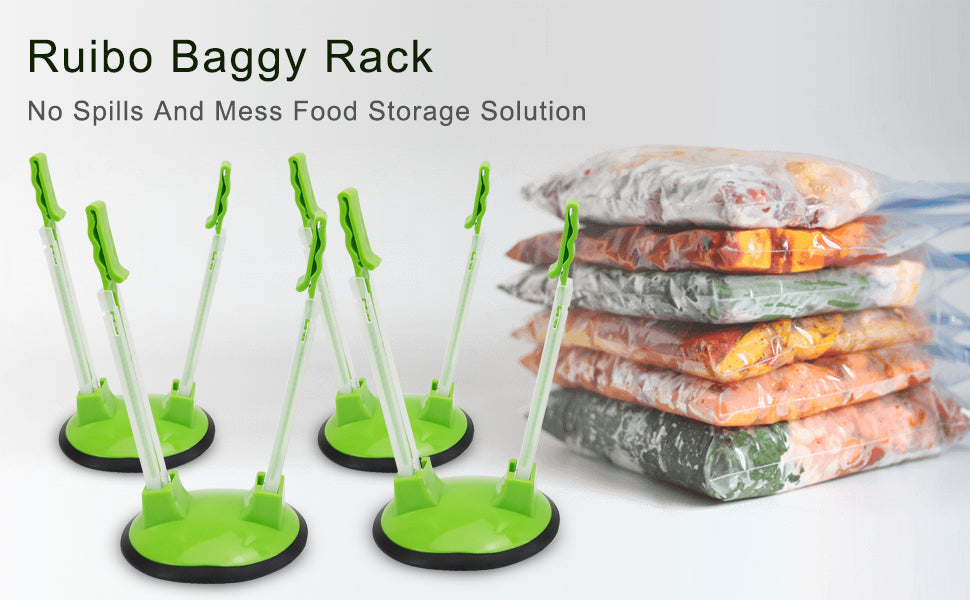 Baggy Rack Holder For Food Prep - 4 Pack