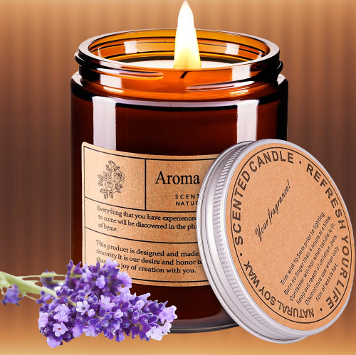 Aromatherapy Soy Candles Natural Lavender Scent Stress Relief
