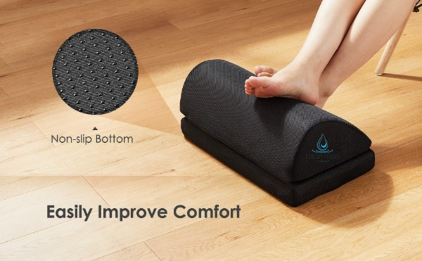 Foot Rest w/ Adjustable Heights Ergonomic Washable Cover Non-Slip